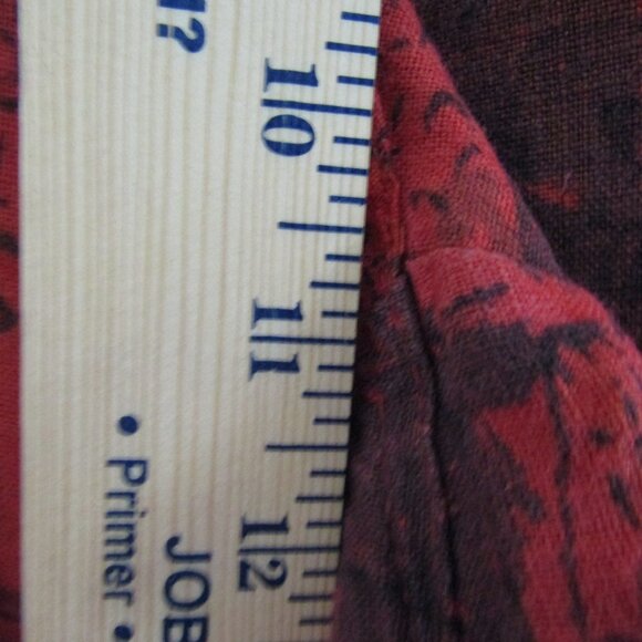 Chico's Vintage Linen Pants 1 Red Printed Coastal Artsy Cargo Boho Lagenlook - Picture 10 of 12